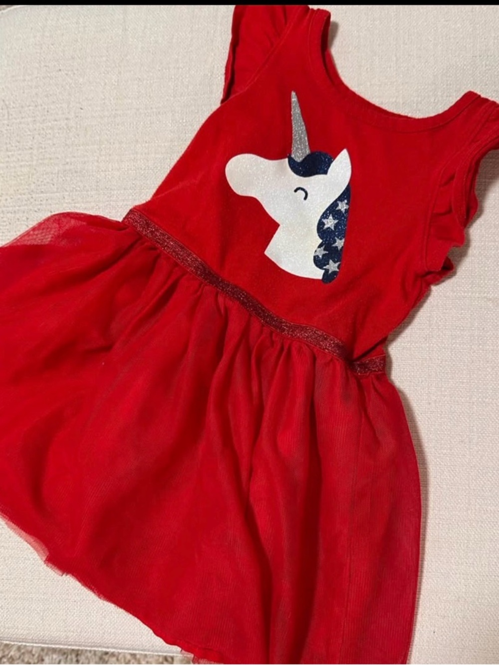 Cat & Jack Red Unicorn Tulle Dress
